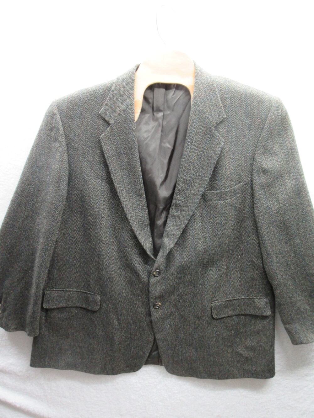Vintage Cricketeer Sport Coat Mens 52L Wool Tweed Jacket Blazer